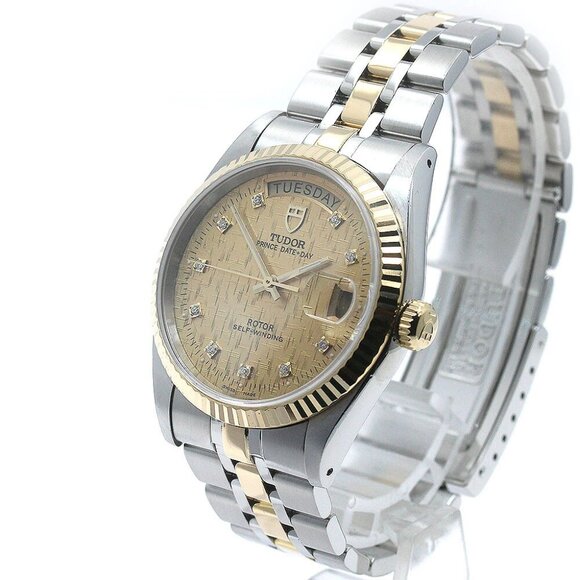 TUDOR Prince Date Day  tone 10P diamond Automatic Men's Watch_863465 - Picture 2 of 6